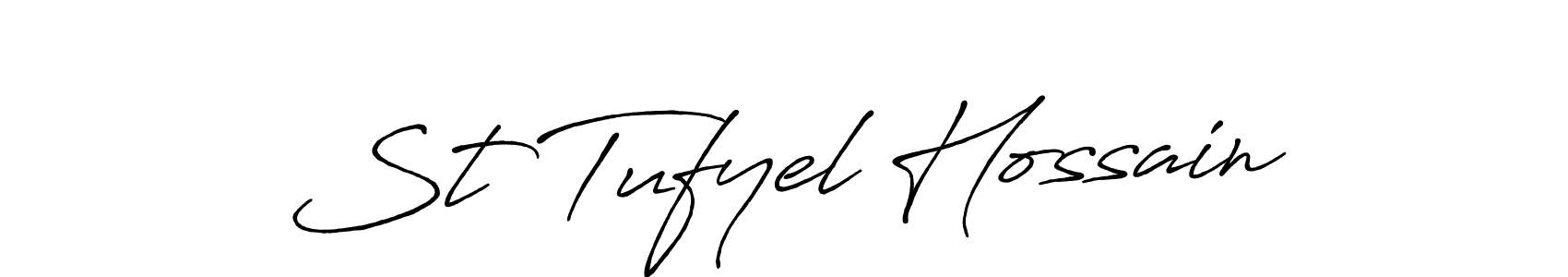 Also we have St Tufyel Hossain name is the best signature style. Create professional handwritten signature collection using Antro_Vectra_Bolder autograph style. St Tufyel Hossain signature style 7 images and pictures png