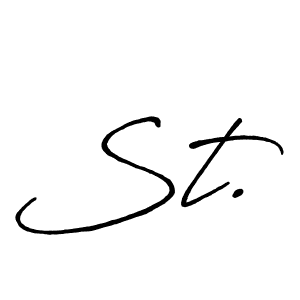 Create a beautiful signature design for name St.. With this signature (Antro_Vectra_Bolder) fonts, you can make a handwritten signature for free. St. signature style 7 images and pictures png