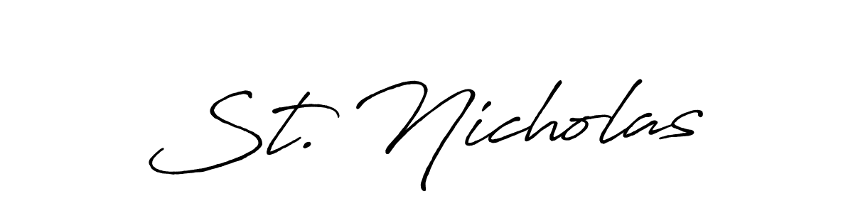 The best way (Antro_Vectra_Bolder) to make a short signature is to pick only two or three words in your name. The name St. Nicholas include a total of six letters. For converting this name. St. Nicholas signature style 7 images and pictures png