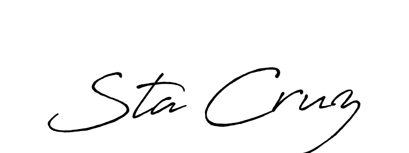 How to make Sta Cruz name signature. Use Antro_Vectra_Bolder style for creating short signs online. This is the latest handwritten sign. Sta Cruz signature style 7 images and pictures png
