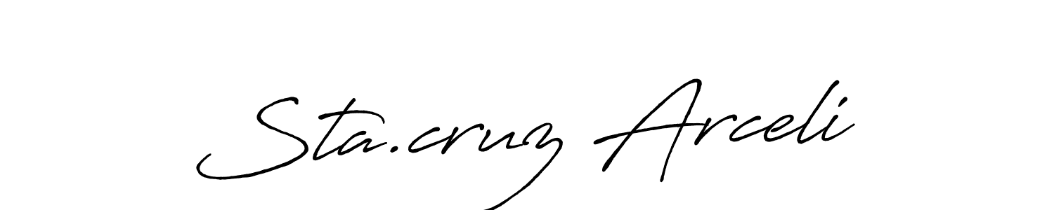 You should practise on your own different ways (Antro_Vectra_Bolder) to write your name (Sta.cruz Arceli) in signature. don't let someone else do it for you. Sta.cruz Arceli signature style 7 images and pictures png