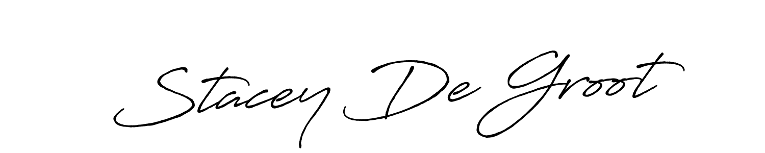 Create a beautiful signature design for name Stacey De Groot. With this signature (Antro_Vectra_Bolder) fonts, you can make a handwritten signature for free. Stacey De Groot signature style 7 images and pictures png