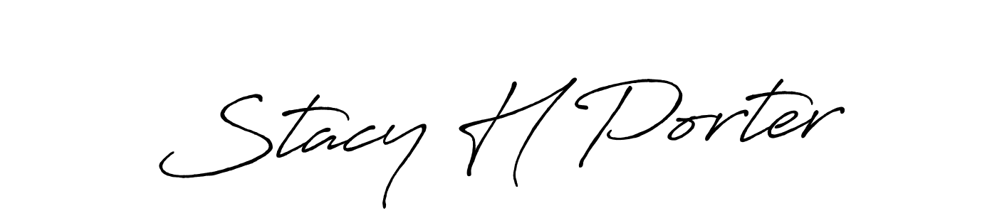 Make a beautiful signature design for name Stacy H Porter. With this signature (Antro_Vectra_Bolder) style, you can create a handwritten signature for free. Stacy H Porter signature style 7 images and pictures png