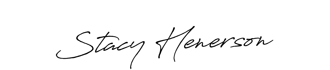 Create a beautiful signature design for name Stacy Henerson. With this signature (Antro_Vectra_Bolder) fonts, you can make a handwritten signature for free. Stacy Henerson signature style 7 images and pictures png