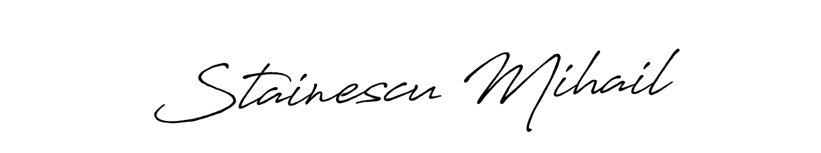 It looks lik you need a new signature style for name Stainescu Mihail. Design unique handwritten (Antro_Vectra_Bolder) signature with our free signature maker in just a few clicks. Stainescu Mihail signature style 7 images and pictures png
