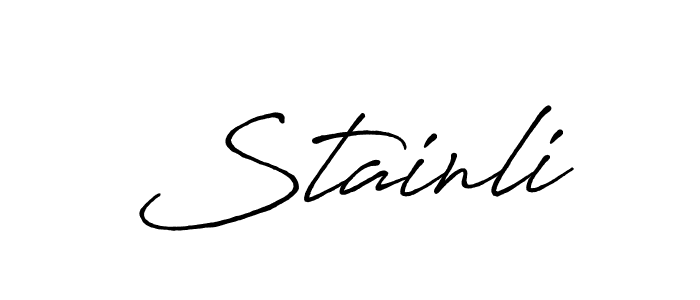 Make a beautiful signature design for name Stainli. With this signature (Antro_Vectra_Bolder) style, you can create a handwritten signature for free. Stainli signature style 7 images and pictures png
