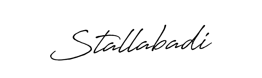 Use a signature maker to create a handwritten signature online. With this signature software, you can design (Antro_Vectra_Bolder) your own signature for name Stallabadi. Stallabadi signature style 7 images and pictures png