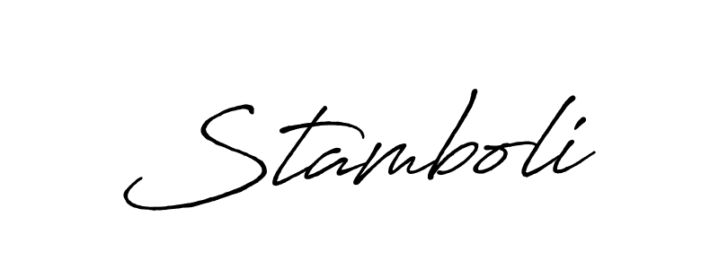 How to make Stamboli signature? Antro_Vectra_Bolder is a professional autograph style. Create handwritten signature for Stamboli name. Stamboli signature style 7 images and pictures png