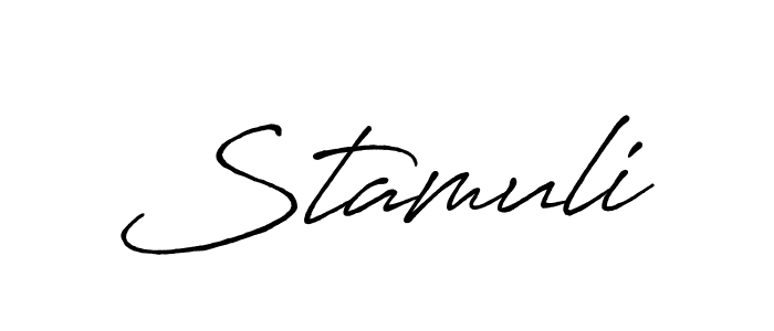 Also we have Stamuli name is the best signature style. Create professional handwritten signature collection using Antro_Vectra_Bolder autograph style. Stamuli signature style 7 images and pictures png