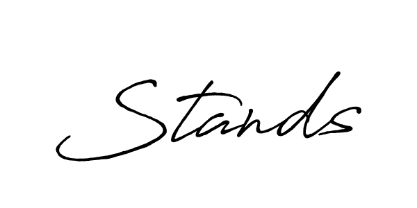 Make a beautiful signature design for name Stands. With this signature (Antro_Vectra_Bolder) style, you can create a handwritten signature for free. Stands signature style 7 images and pictures png