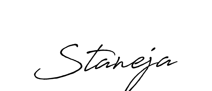 Make a beautiful signature design for name Staneja. With this signature (Antro_Vectra_Bolder) style, you can create a handwritten signature for free. Staneja signature style 7 images and pictures png