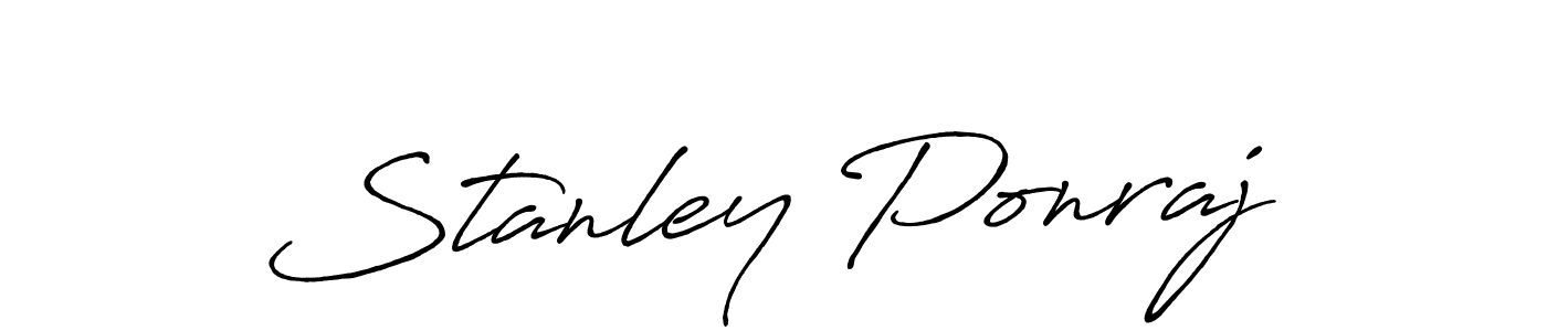 Design your own signature with our free online signature maker. With this signature software, you can create a handwritten (Antro_Vectra_Bolder) signature for name Stanley Ponraj. Stanley Ponraj signature style 7 images and pictures png