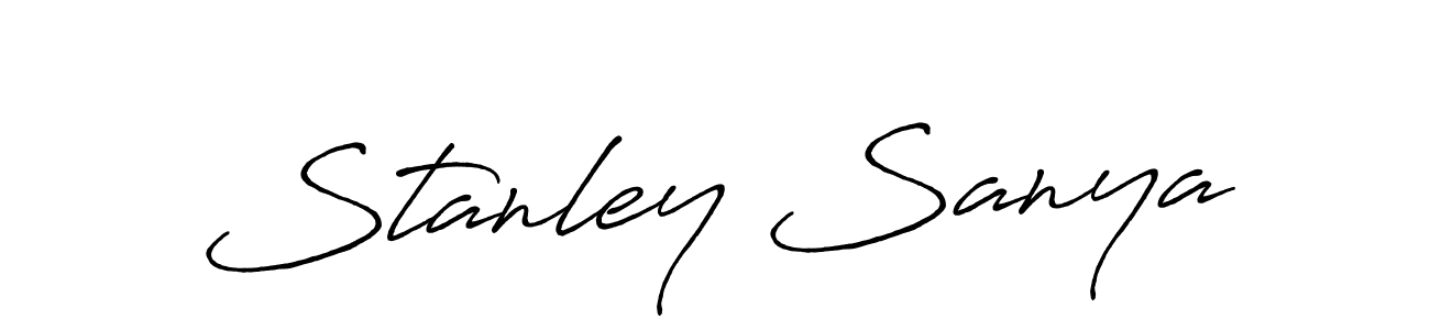 Make a beautiful signature design for name Stanley Sanya. With this signature (Antro_Vectra_Bolder) style, you can create a handwritten signature for free. Stanley Sanya signature style 7 images and pictures png