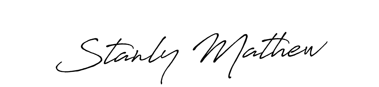 Create a beautiful signature design for name Stanly Mathew. With this signature (Antro_Vectra_Bolder) fonts, you can make a handwritten signature for free. Stanly Mathew signature style 7 images and pictures png