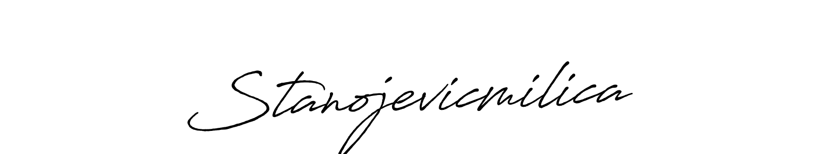 How to make Stanojevicmilica name signature. Use Antro_Vectra_Bolder style for creating short signs online. This is the latest handwritten sign. Stanojevicmilica signature style 7 images and pictures png
