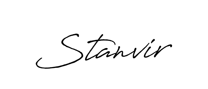 How to make Stanvir name signature. Use Antro_Vectra_Bolder style for creating short signs online. This is the latest handwritten sign. Stanvir signature style 7 images and pictures png