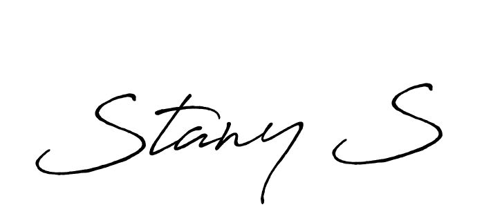 The best way (Antro_Vectra_Bolder) to make a short signature is to pick only two or three words in your name. The name Stany S include a total of six letters. For converting this name. Stany S signature style 7 images and pictures png