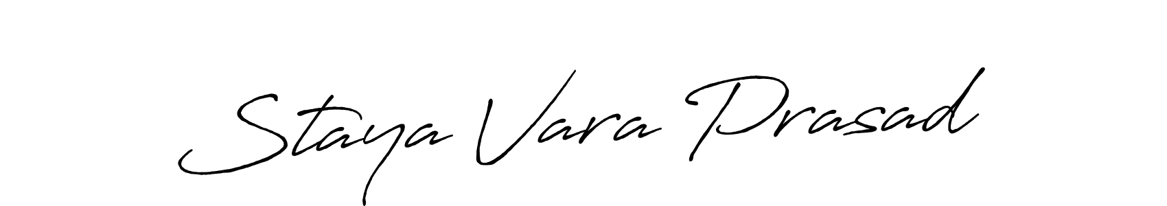 Create a beautiful signature design for name Staya Vara Prasad. With this signature (Antro_Vectra_Bolder) fonts, you can make a handwritten signature for free. Staya Vara Prasad signature style 7 images and pictures png