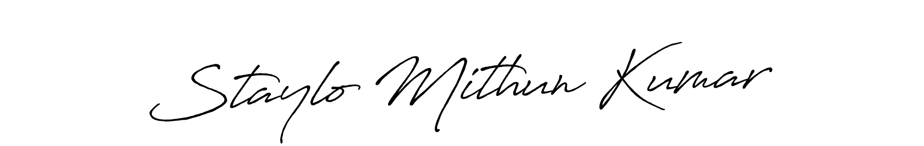 Staylo Mithun Kumar stylish signature style. Best Handwritten Sign (Antro_Vectra_Bolder) for my name. Handwritten Signature Collection Ideas for my name Staylo Mithun Kumar. Staylo Mithun Kumar signature style 7 images and pictures png