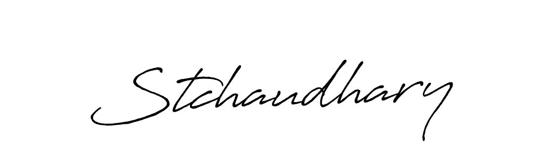 Make a beautiful signature design for name Stchaudhary. With this signature (Antro_Vectra_Bolder) style, you can create a handwritten signature for free. Stchaudhary signature style 7 images and pictures png