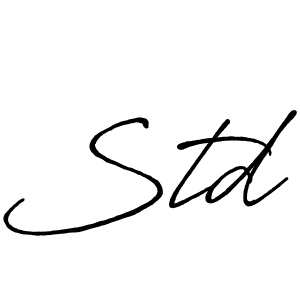 Make a beautiful signature design for name Std. With this signature (Antro_Vectra_Bolder) style, you can create a handwritten signature for free. Std signature style 7 images and pictures png