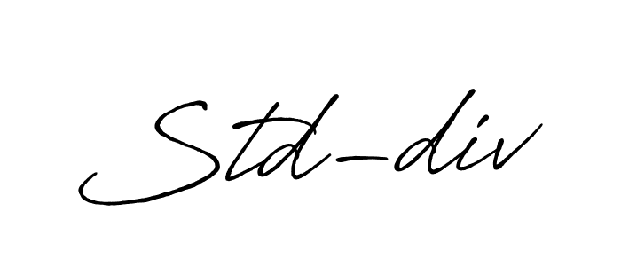 How to make Std-div signature? Antro_Vectra_Bolder is a professional autograph style. Create handwritten signature for Std-div name. Std-div signature style 7 images and pictures png