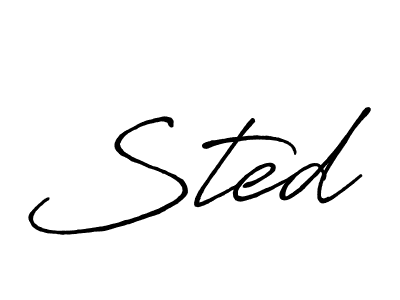 Best and Professional Signature Style for Sted. Antro_Vectra_Bolder Best Signature Style Collection. Sted signature style 7 images and pictures png