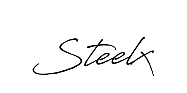 The best way (Antro_Vectra_Bolder) to make a short signature is to pick only two or three words in your name. The name Steelx include a total of six letters. For converting this name. Steelx signature style 7 images and pictures png