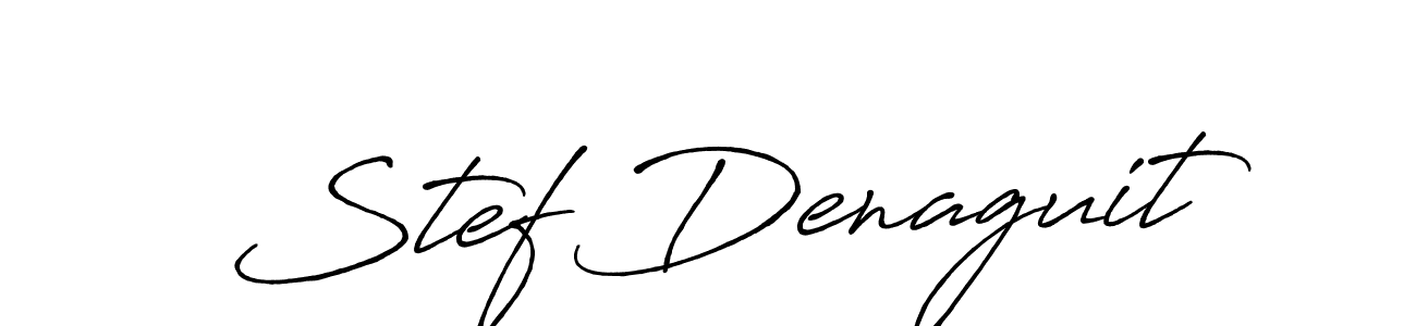 How to make Stef Denaguit name signature. Use Antro_Vectra_Bolder style for creating short signs online. This is the latest handwritten sign. Stef Denaguit signature style 7 images and pictures png