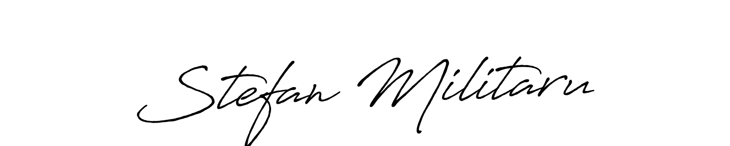 How to make Stefan Militaru name signature. Use Antro_Vectra_Bolder style for creating short signs online. This is the latest handwritten sign. Stefan Militaru signature style 7 images and pictures png