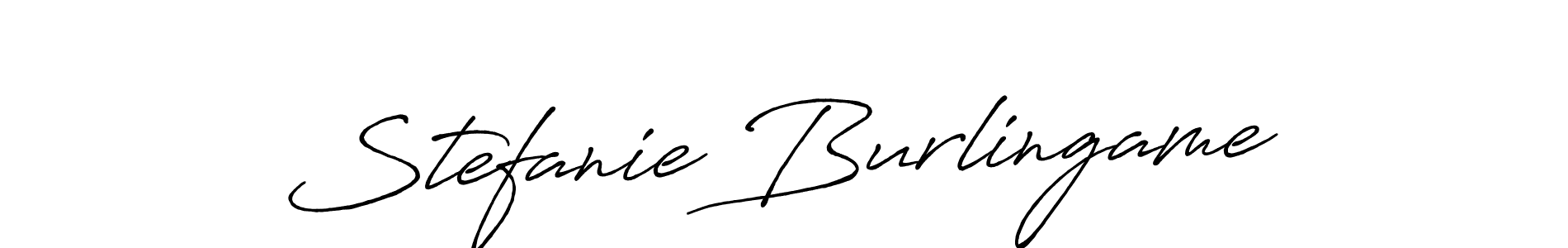 Stefanie Burlingame stylish signature style. Best Handwritten Sign (Antro_Vectra_Bolder) for my name. Handwritten Signature Collection Ideas for my name Stefanie Burlingame. Stefanie Burlingame signature style 7 images and pictures png