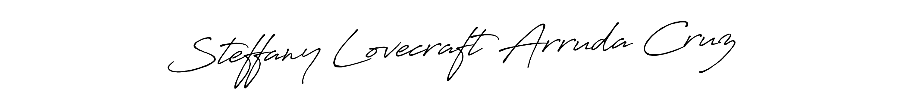 The best way (Antro_Vectra_Bolder) to make a short signature is to pick only two or three words in your name. The name Steffany Lovecraft Arruda Cruz include a total of six letters. For converting this name. Steffany Lovecraft Arruda Cruz signature style 7 images and pictures png