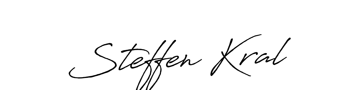 Design your own signature with our free online signature maker. With this signature software, you can create a handwritten (Antro_Vectra_Bolder) signature for name Steffen Kral. Steffen Kral signature style 7 images and pictures png