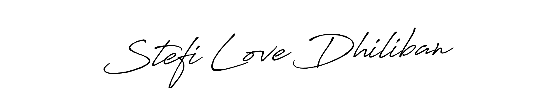 How to make Stefi Love Dhiliban name signature. Use Antro_Vectra_Bolder style for creating short signs online. This is the latest handwritten sign. Stefi Love Dhiliban signature style 7 images and pictures png