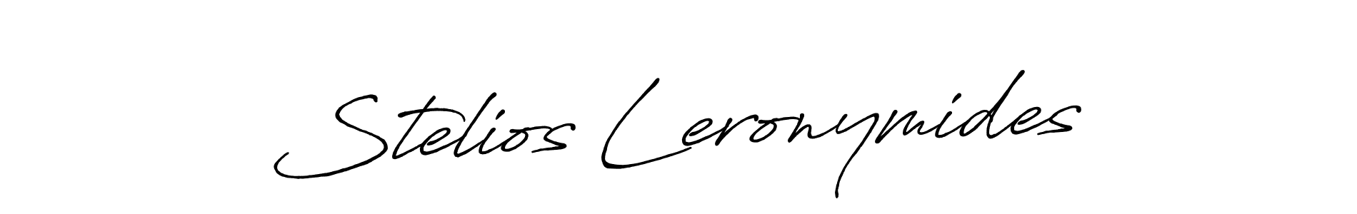 How to make Stelios Leronymides name signature. Use Antro_Vectra_Bolder style for creating short signs online. This is the latest handwritten sign. Stelios Leronymides signature style 7 images and pictures png