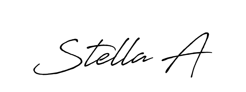 Similarly Antro_Vectra_Bolder is the best handwritten signature design. Signature creator online .You can use it as an online autograph creator for name Stella A. Stella A signature style 7 images and pictures png