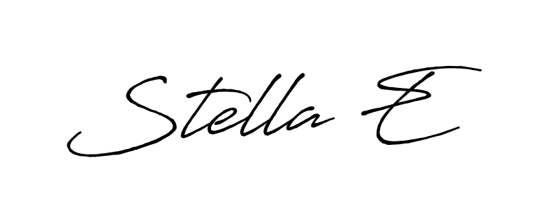 Stella E stylish signature style. Best Handwritten Sign (Antro_Vectra_Bolder) for my name. Handwritten Signature Collection Ideas for my name Stella E. Stella E signature style 7 images and pictures png