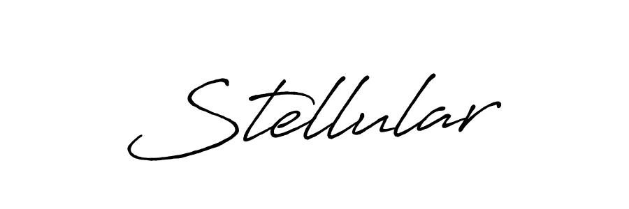 Make a beautiful signature design for name Stellular. With this signature (Antro_Vectra_Bolder) style, you can create a handwritten signature for free. Stellular signature style 7 images and pictures png