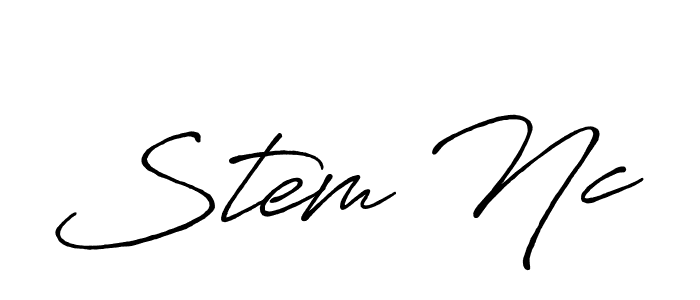 Stem Nc stylish signature style. Best Handwritten Sign (Antro_Vectra_Bolder) for my name. Handwritten Signature Collection Ideas for my name Stem Nc. Stem Nc signature style 7 images and pictures png