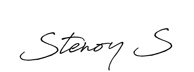 Stenoy S stylish signature style. Best Handwritten Sign (Antro_Vectra_Bolder) for my name. Handwritten Signature Collection Ideas for my name Stenoy S. Stenoy S signature style 7 images and pictures png
