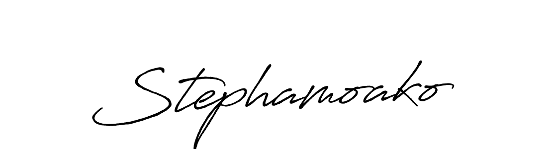 Use a signature maker to create a handwritten signature online. With this signature software, you can design (Antro_Vectra_Bolder) your own signature for name Stephamoako. Stephamoako signature style 7 images and pictures png