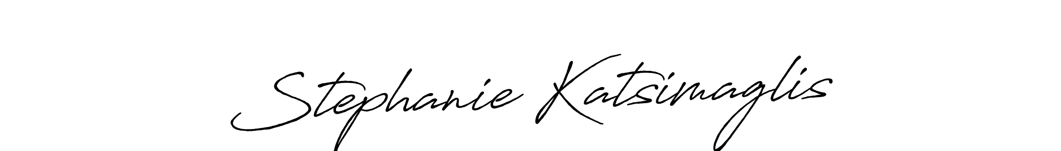 Stephanie Katsimaglis stylish signature style. Best Handwritten Sign (Antro_Vectra_Bolder) for my name. Handwritten Signature Collection Ideas for my name Stephanie Katsimaglis. Stephanie Katsimaglis signature style 7 images and pictures png