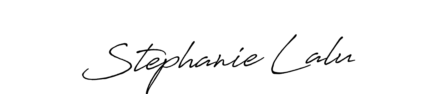 How to make Stephanie Lalu name signature. Use Antro_Vectra_Bolder style for creating short signs online. This is the latest handwritten sign. Stephanie Lalu signature style 7 images and pictures png