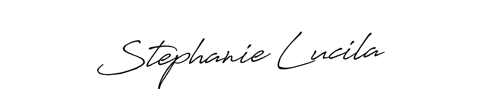 Stephanie Lucila stylish signature style. Best Handwritten Sign (Antro_Vectra_Bolder) for my name. Handwritten Signature Collection Ideas for my name Stephanie Lucila. Stephanie Lucila signature style 7 images and pictures png