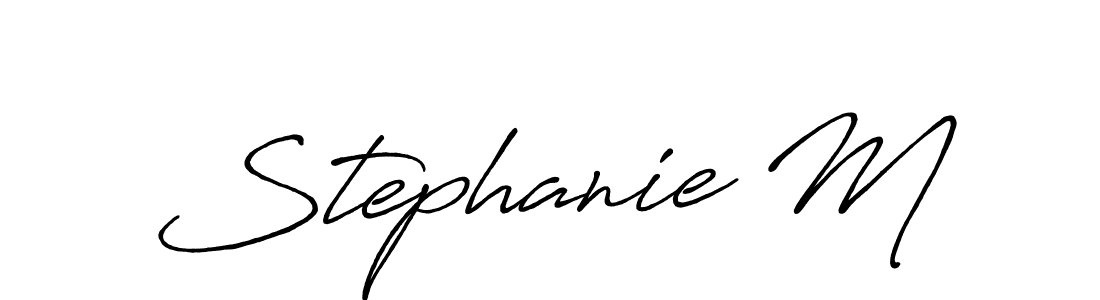 The best way (Antro_Vectra_Bolder) to make a short signature is to pick only two or three words in your name. The name Stephanie M include a total of six letters. For converting this name. Stephanie M signature style 7 images and pictures png