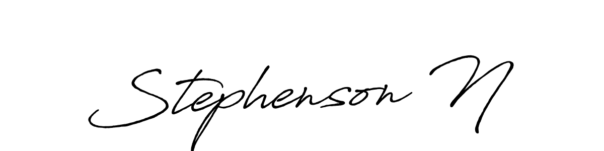 Also You can easily find your signature by using the search form. We will create Stephenson N name handwritten signature images for you free of cost using Antro_Vectra_Bolder sign style. Stephenson N signature style 7 images and pictures png