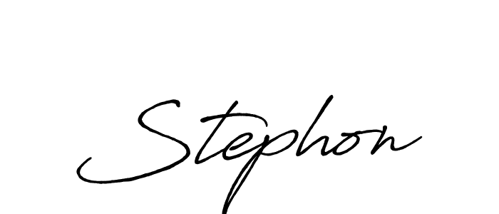 Make a beautiful signature design for name Stephon. With this signature (Antro_Vectra_Bolder) style, you can create a handwritten signature for free. Stephon signature style 7 images and pictures png