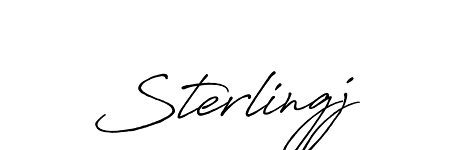 Use a signature maker to create a handwritten signature online. With this signature software, you can design (Antro_Vectra_Bolder) your own signature for name Sterlingj. Sterlingj signature style 7 images and pictures png