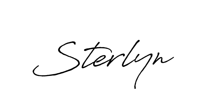 Make a beautiful signature design for name Sterlyn. With this signature (Antro_Vectra_Bolder) style, you can create a handwritten signature for free. Sterlyn signature style 7 images and pictures png