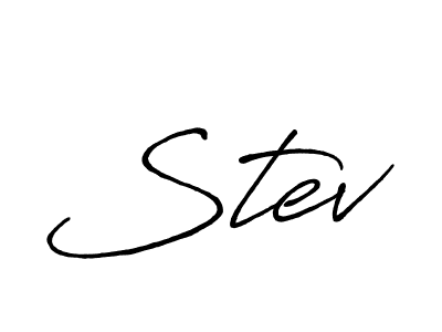 How to make Stev signature? Antro_Vectra_Bolder is a professional autograph style. Create handwritten signature for Stev name. Stev signature style 7 images and pictures png